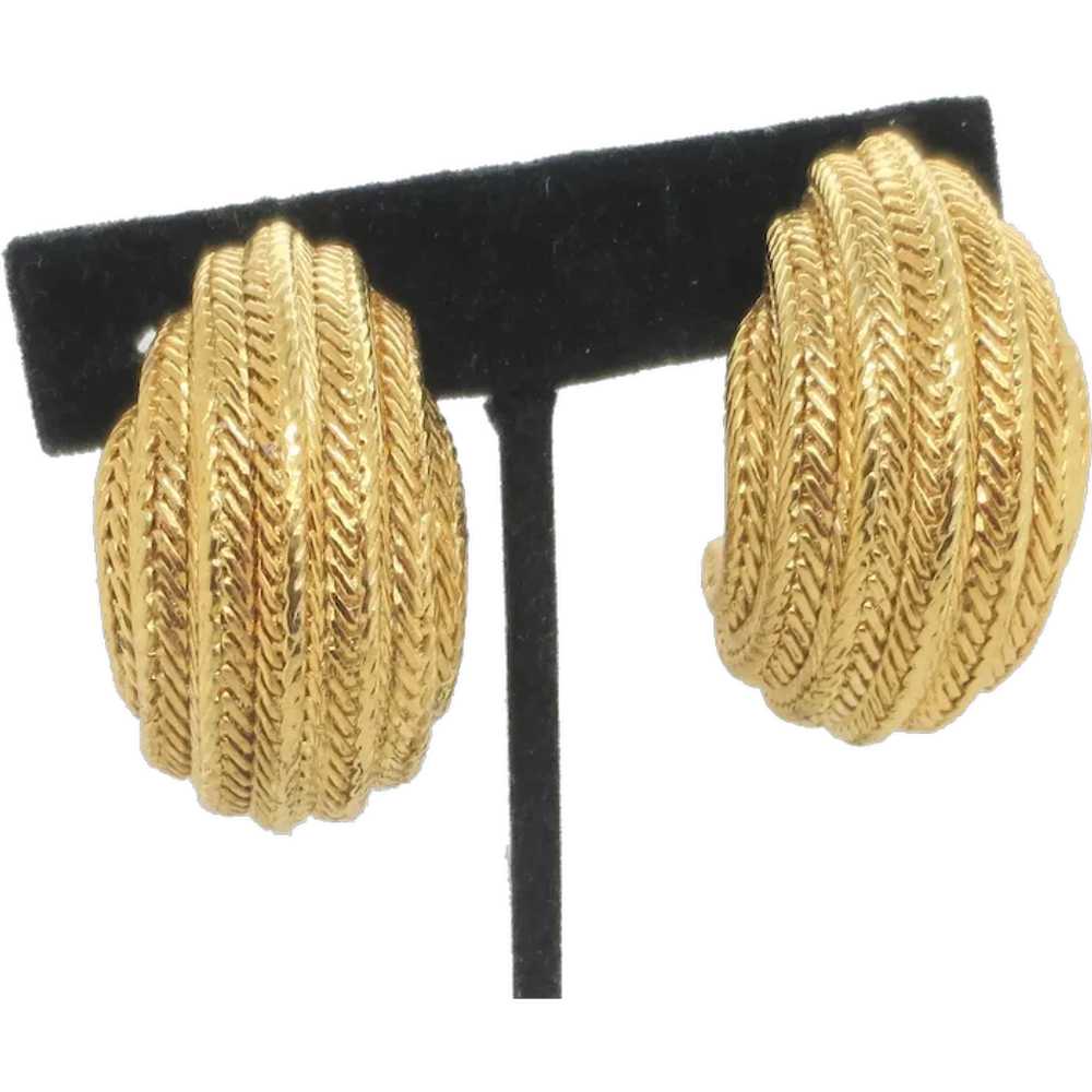 Les Bernard Clip On Hoop Earrings - image 1