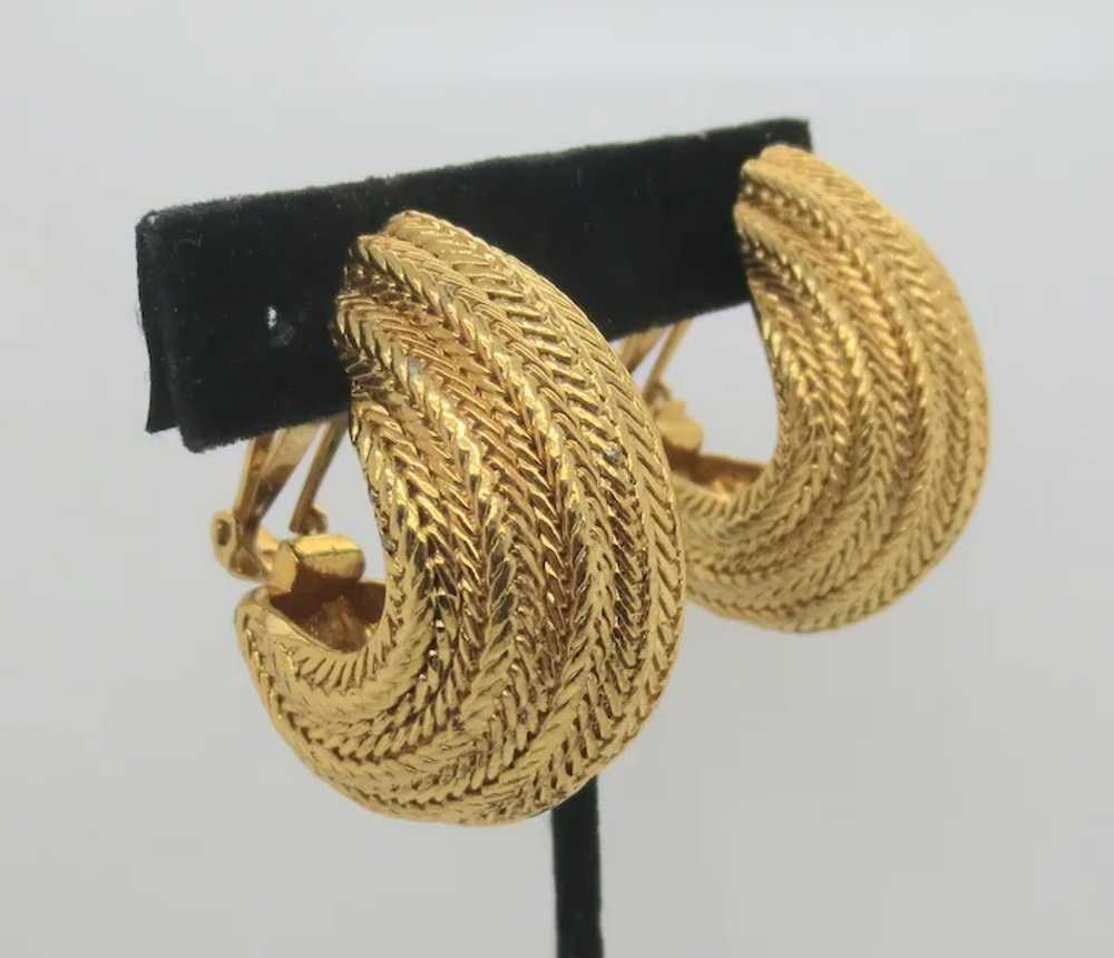 Les Bernard Clip On Hoop Earrings - image 2