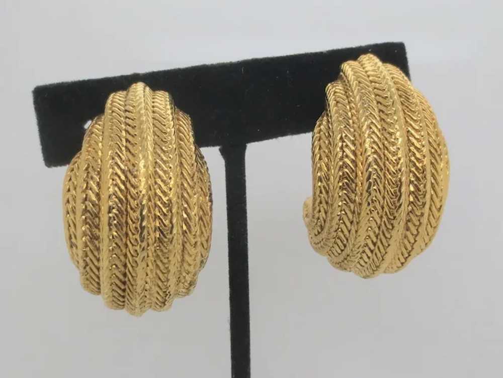 Les Bernard Clip On Hoop Earrings - image 3