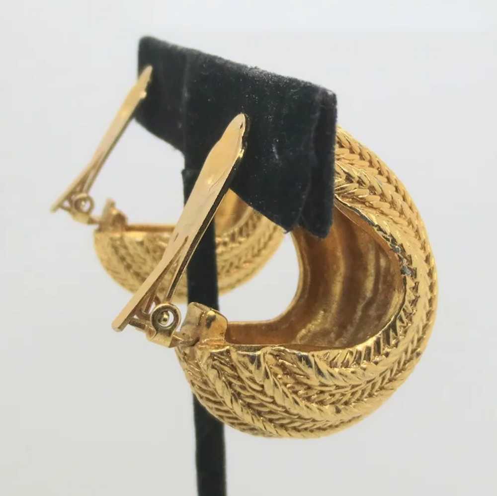 Les Bernard Clip On Hoop Earrings - image 5