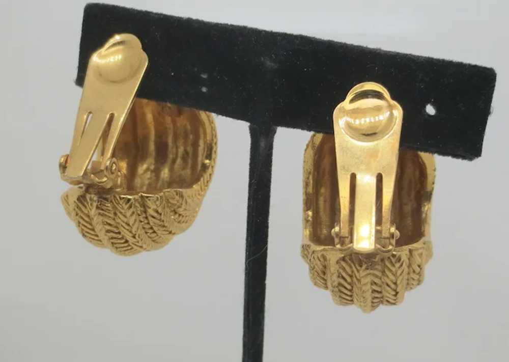 Les Bernard Clip On Hoop Earrings - image 7