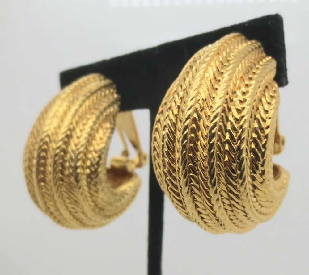 Les Bernard Clip On Hoop Earrings - image 8