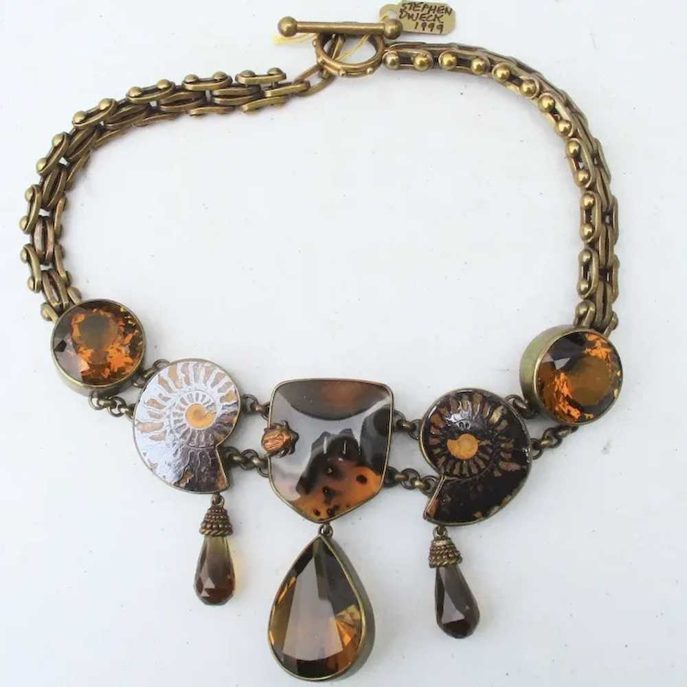 Stephen Dweck Jewelry Bronze Mounted Citrine and … - image 2