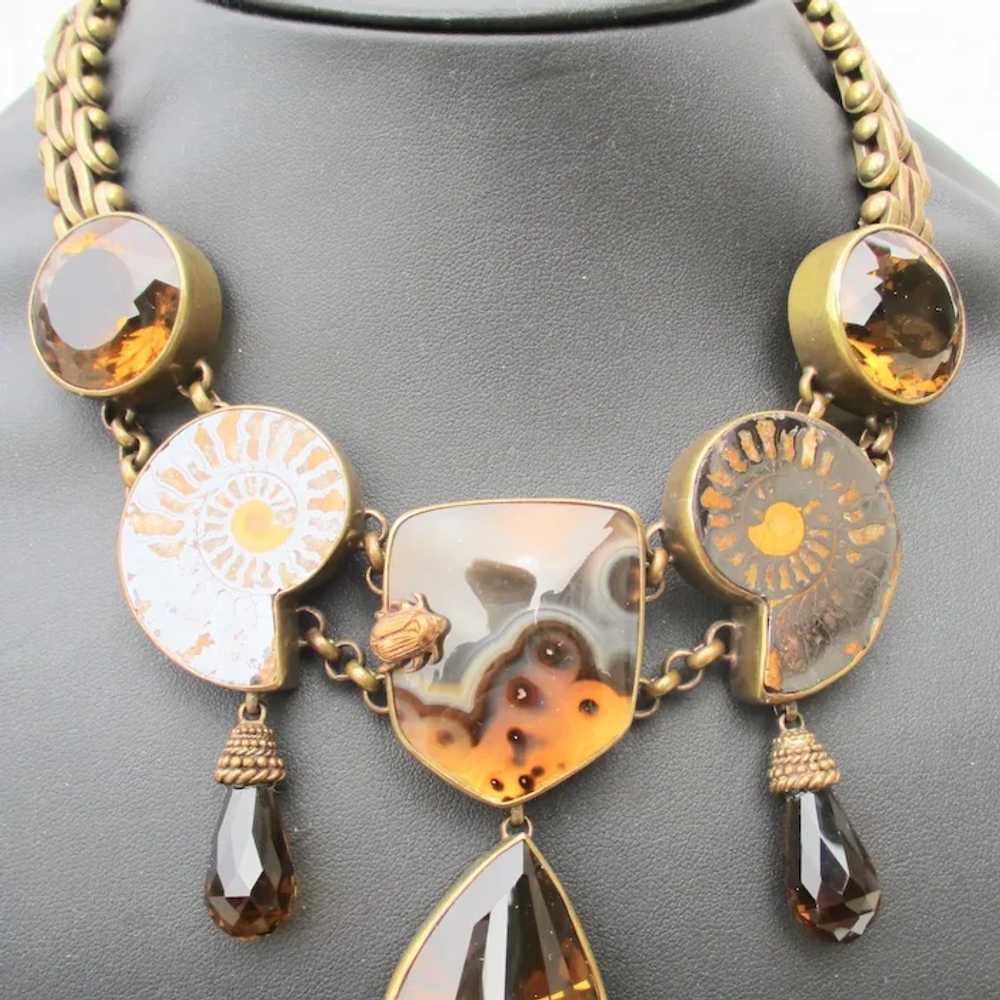 Stephen Dweck Jewelry Bronze Mounted Citrine and … - image 3