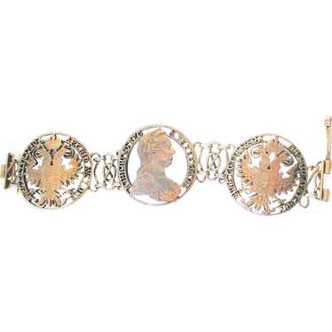 Austrian Silver Coin Bracelet of Maria Theresa cir