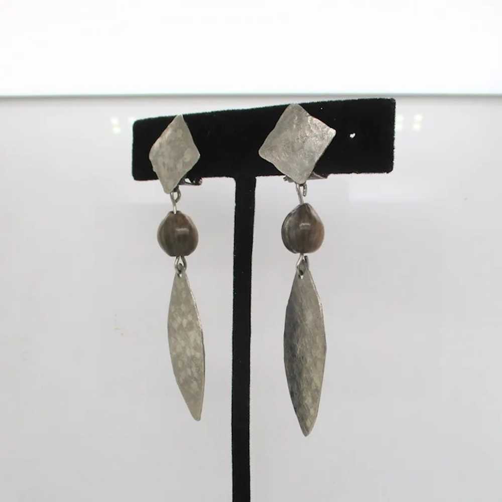 Art Brut Clip-on Dangle Earrings - image 4