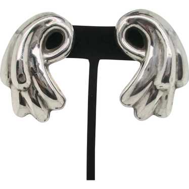 Sterling Mid-Century Earrings on Posts - image 1