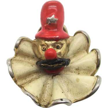 Vintage Enamel Clown Pin by Marvella - image 1