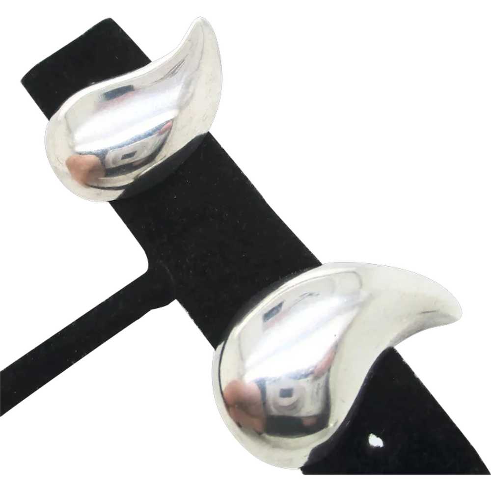 Modern Sterling Silver Clip-on earrings Vintage 1… - image 1