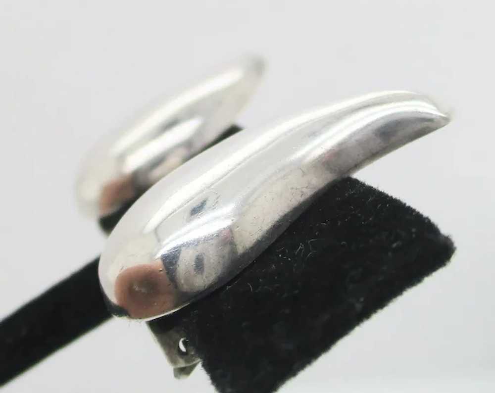 Modern Sterling Silver Clip-on earrings Vintage 1… - image 7