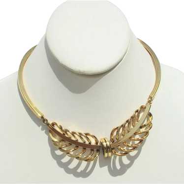 Modern Gilt Choker Necklace Vintage 1940s'