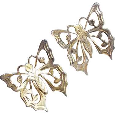 Gorgeous STERLING BUTTERFLY Vintage Earrings