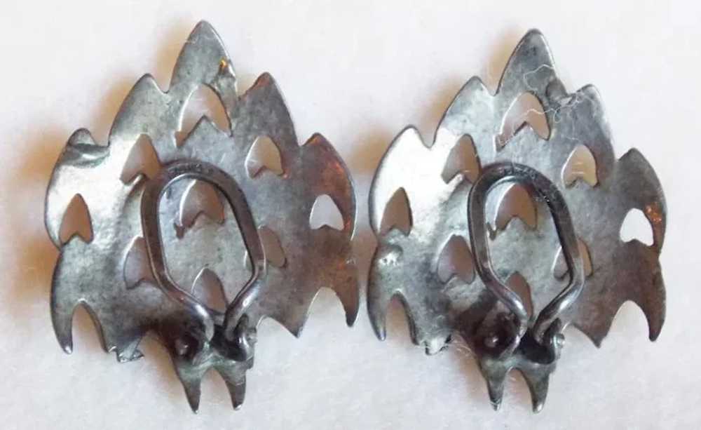 Gorgeous 835 Silver Modernist Vintage Earrings - image 3