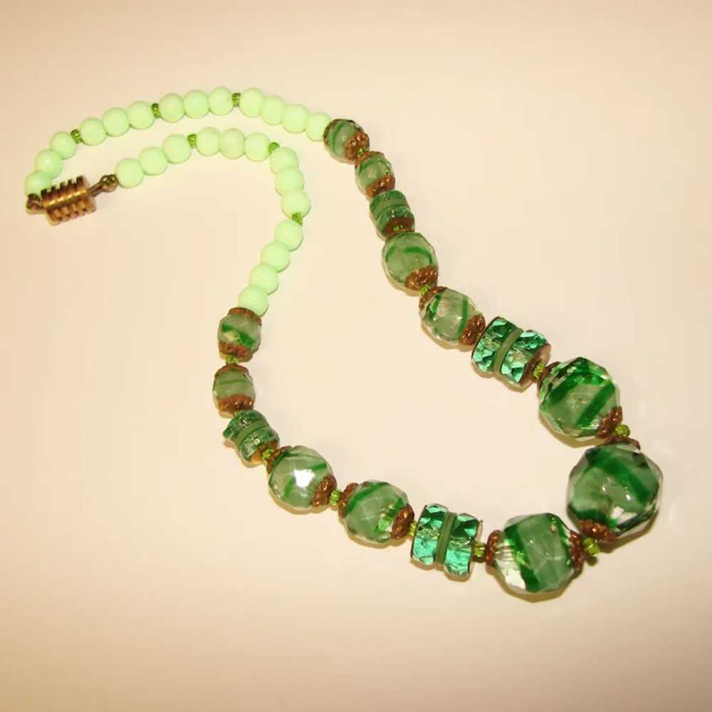 Fabulous ART DECO Art Glass Beads Necklace - image 2