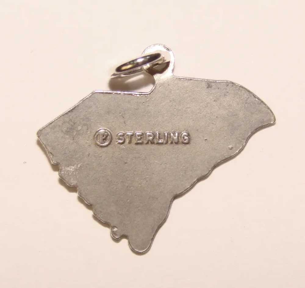 Sterling & Enamel SOUTH CAROLINA Vintage Charm - … - image 2