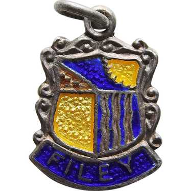 800 Silver & Enamel FILEY Vintage Estate Charm - … - image 1