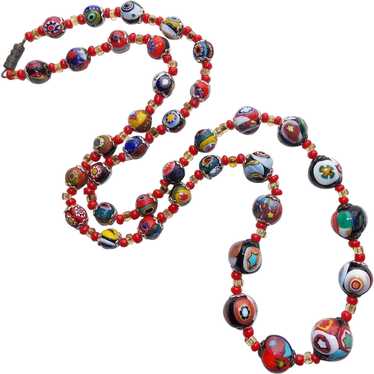 Fabulous Italian Italy Millefiori Glass Beads Vint