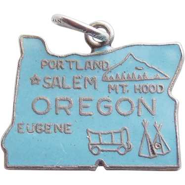 Sterling & Enamel OREGON Vintage Estate Charm - St