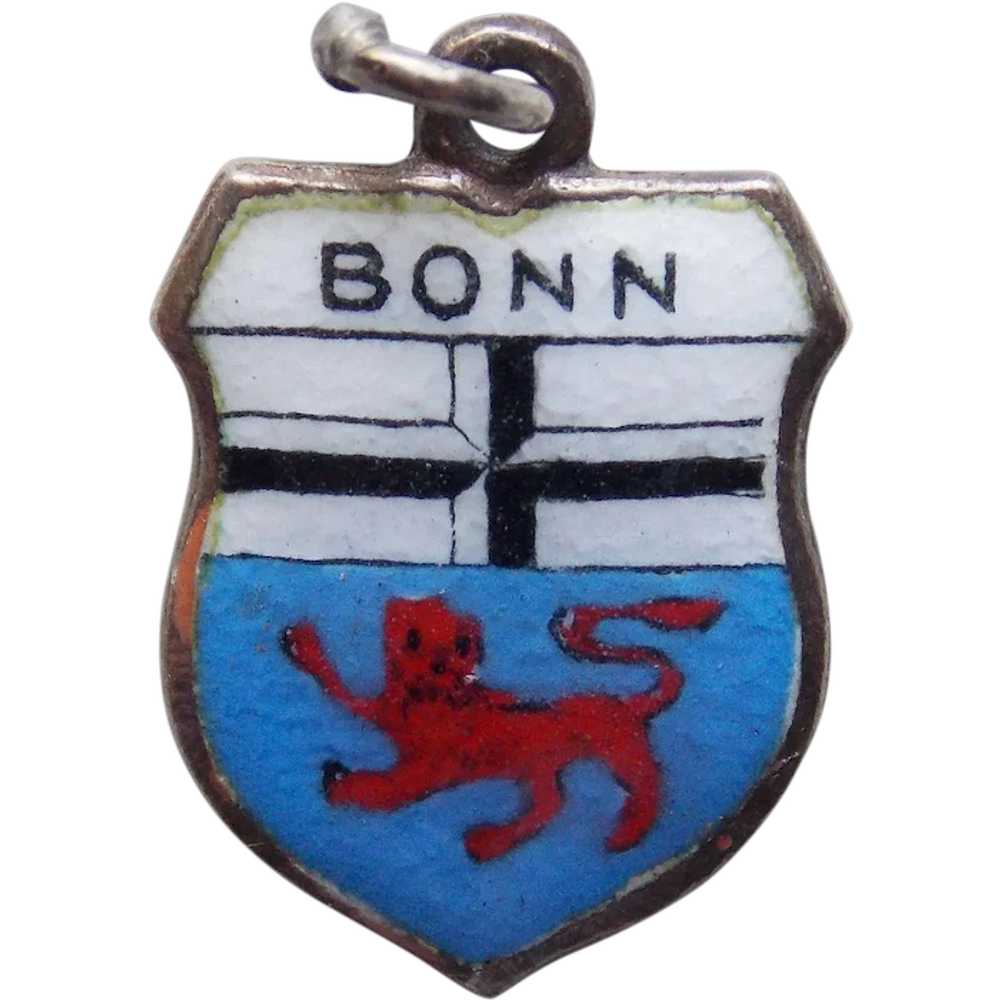 Vintage BONN 800 Silver & Enamel Charm - Souvenir… - image 1