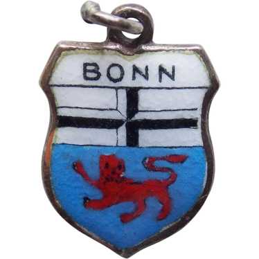 Vintage BONN 800 Silver & Enamel Charm - Souvenir… - image 1
