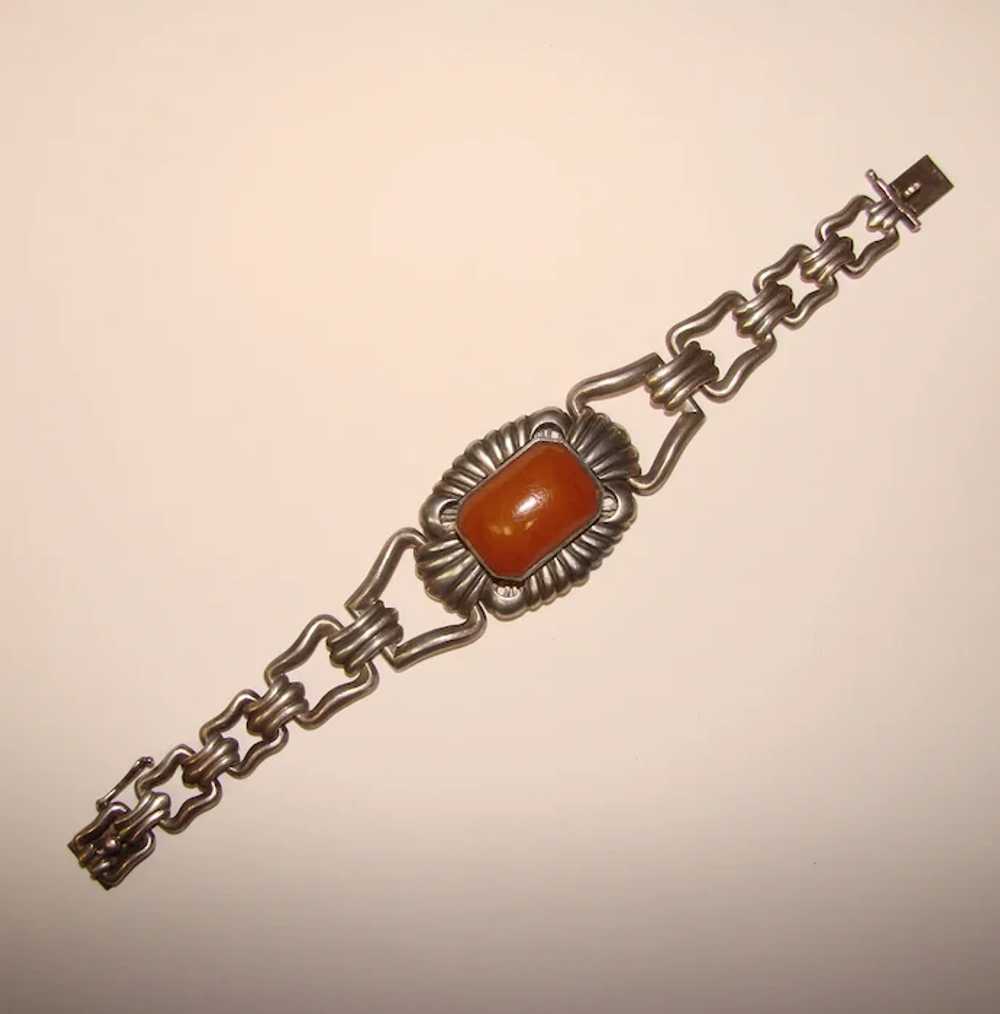 Fabulous 835 Silver AMBER Vintage Bracelet - image 2