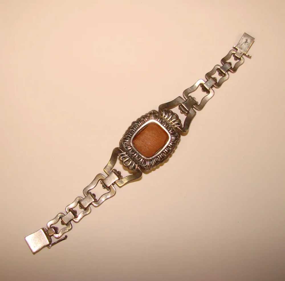 Fabulous 835 Silver AMBER Vintage Bracelet - image 3