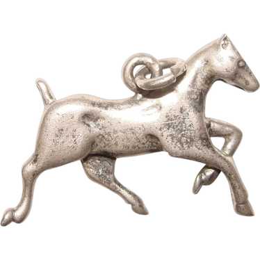 Sterling TROTTING HORSE Vintage Estate Charm - image 1