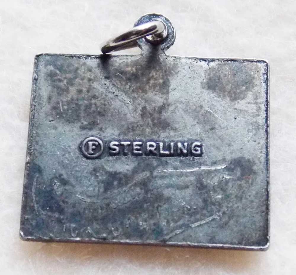 Vintage Sterling Wyoming Estate Charm - State Sou… - image 2