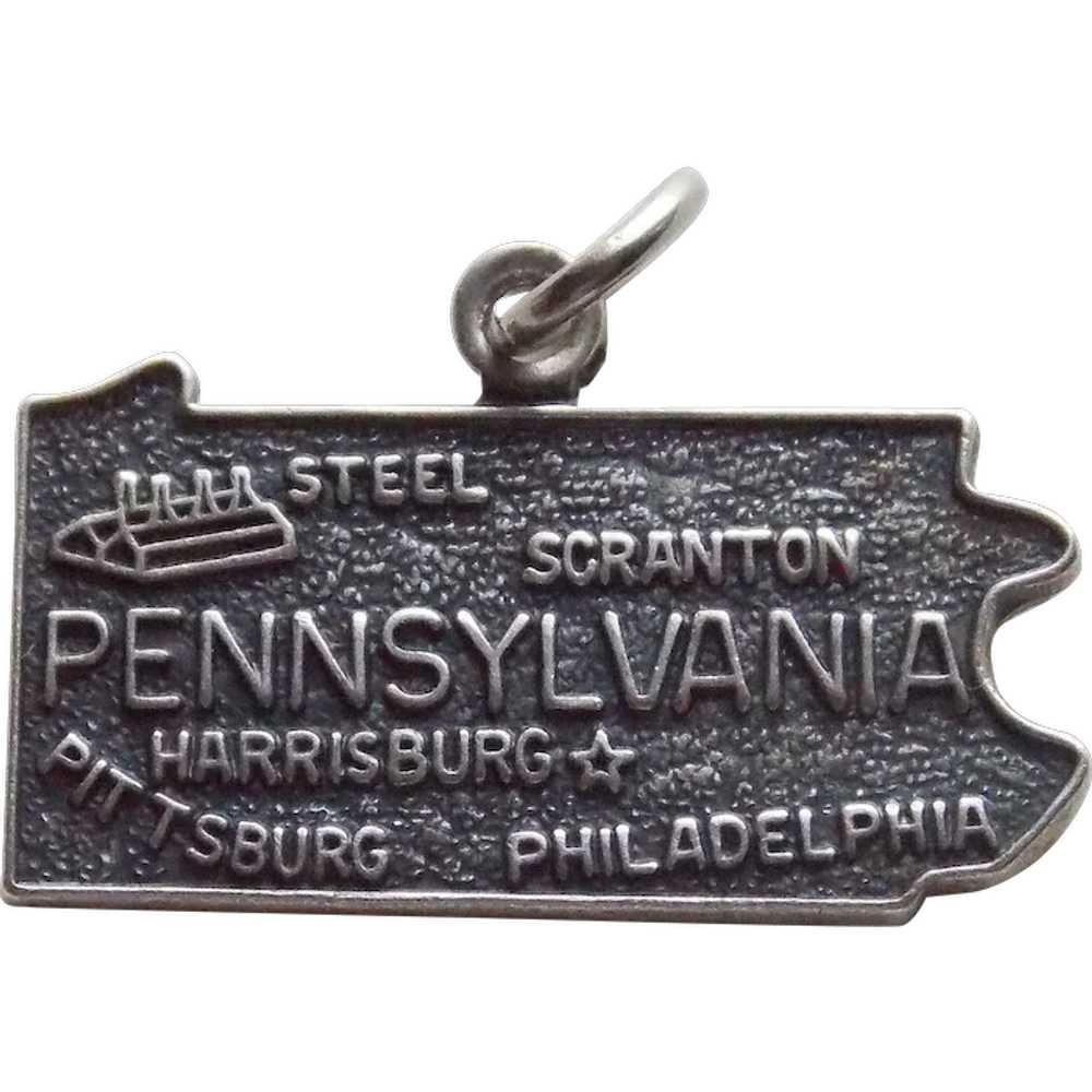 Sterling Pennsylvania Vintage Estate Charm - Stat… - image 1