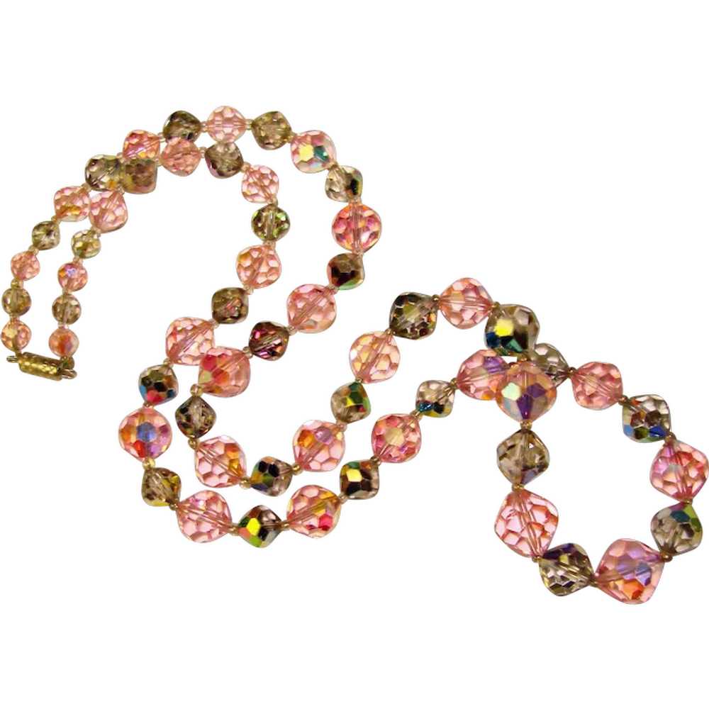 Fabulous PINK AURORA & Dark Rainbow Crystal Vinta… - image 1