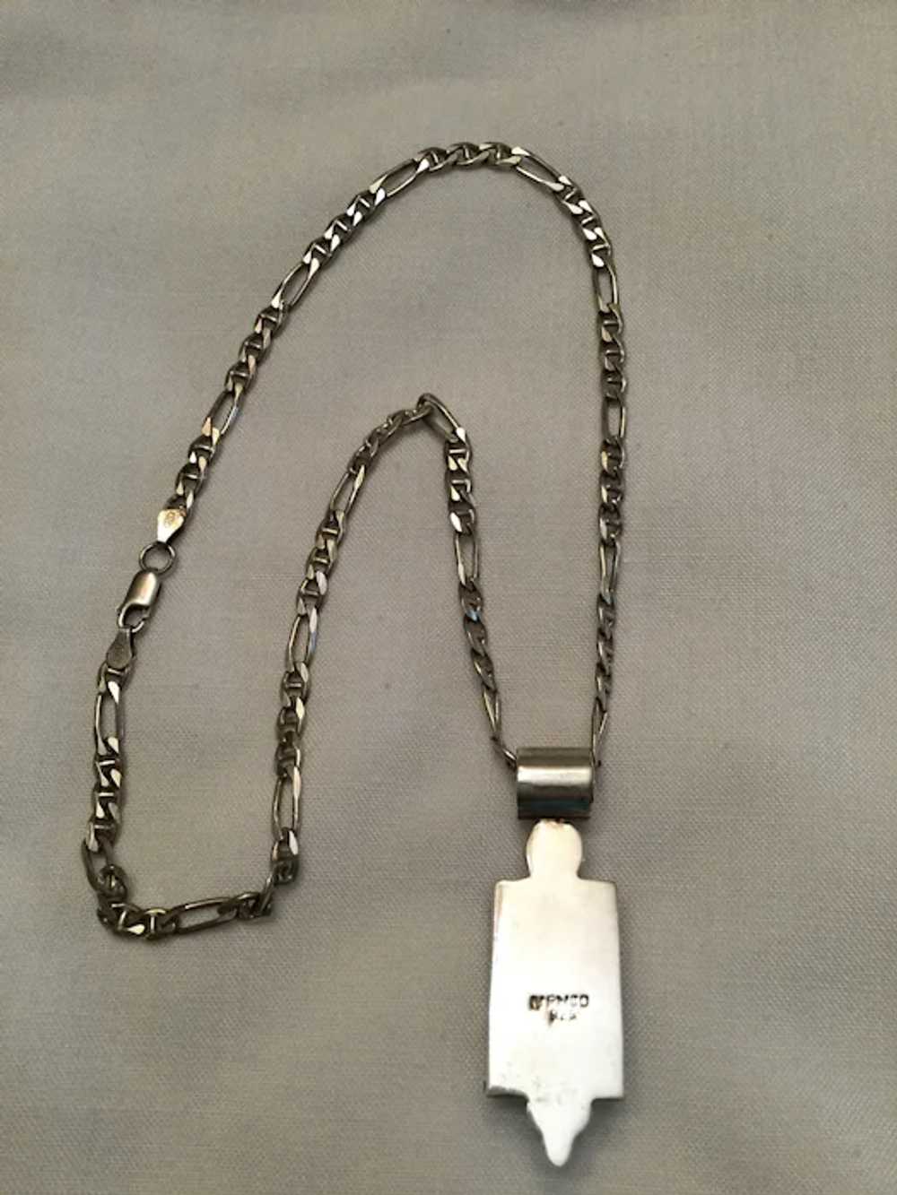 Sterling and Black Onyx Pendant Necklace - image 5