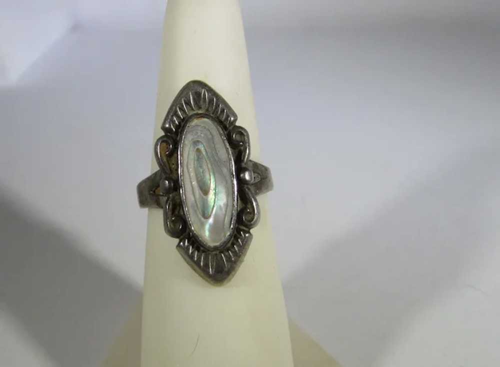 Sterling Silver Mother Of Pearl Ring - image 6