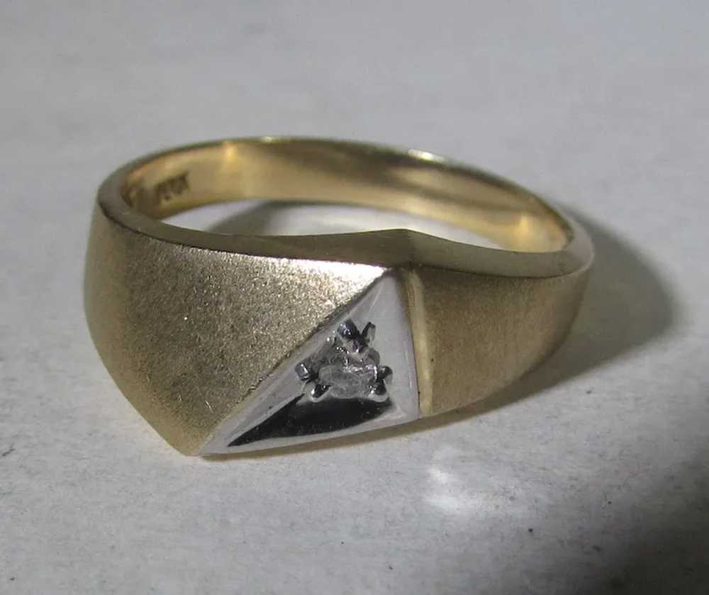 10 Karat Yellow Gold Modernist Diamond Ring - image 11