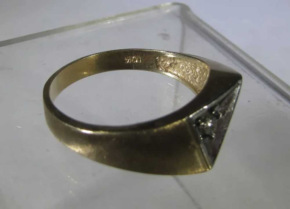10 Karat Yellow Gold Modernist Diamond Ring - image 8