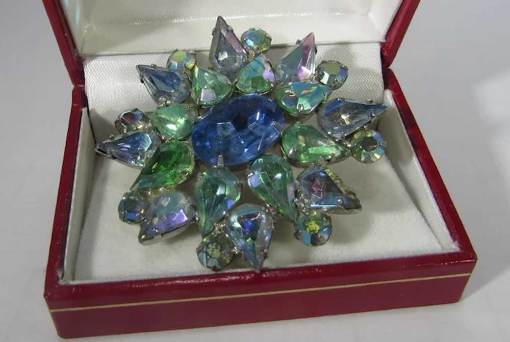 Julianna Pin With Green and Blue Crystals - image 12