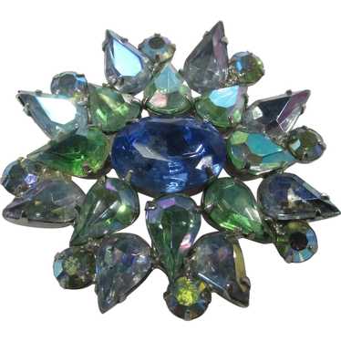 Julianna Pin With Green and Blue Crystals - image 1