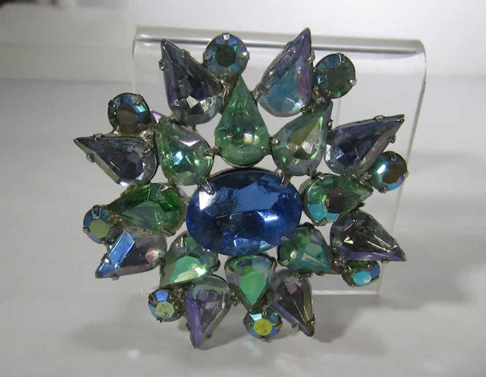 Julianna Pin With Green and Blue Crystals - image 5