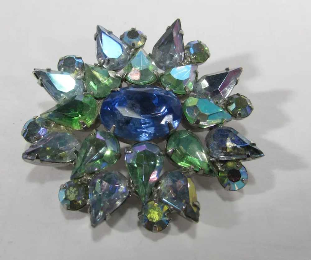 Julianna Pin With Green and Blue Crystals - image 9