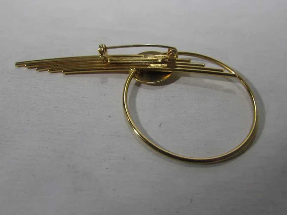 Mid-Century Modern Gold Tone Pin In Futurist Desi… - image 10