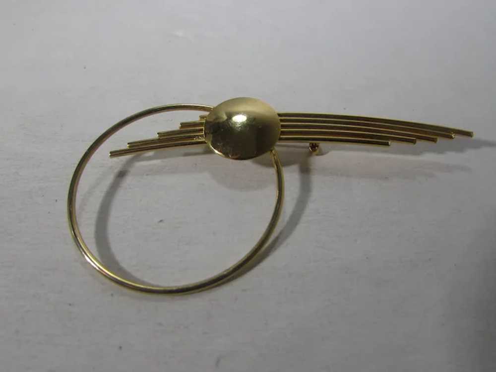 Mid-Century Modern Gold Tone Pin In Futurist Desi… - image 4