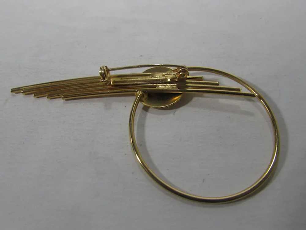 Mid-Century Modern Gold Tone Pin In Futurist Desi… - image 5