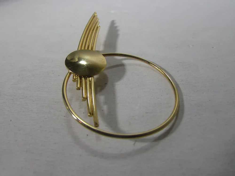 Mid-Century Modern Gold Tone Pin In Futurist Desi… - image 6