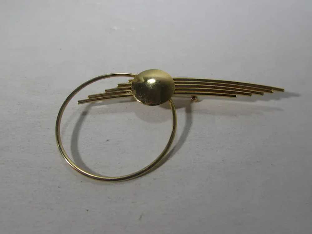 Mid-Century Modern Gold Tone Pin In Futurist Desi… - image 7
