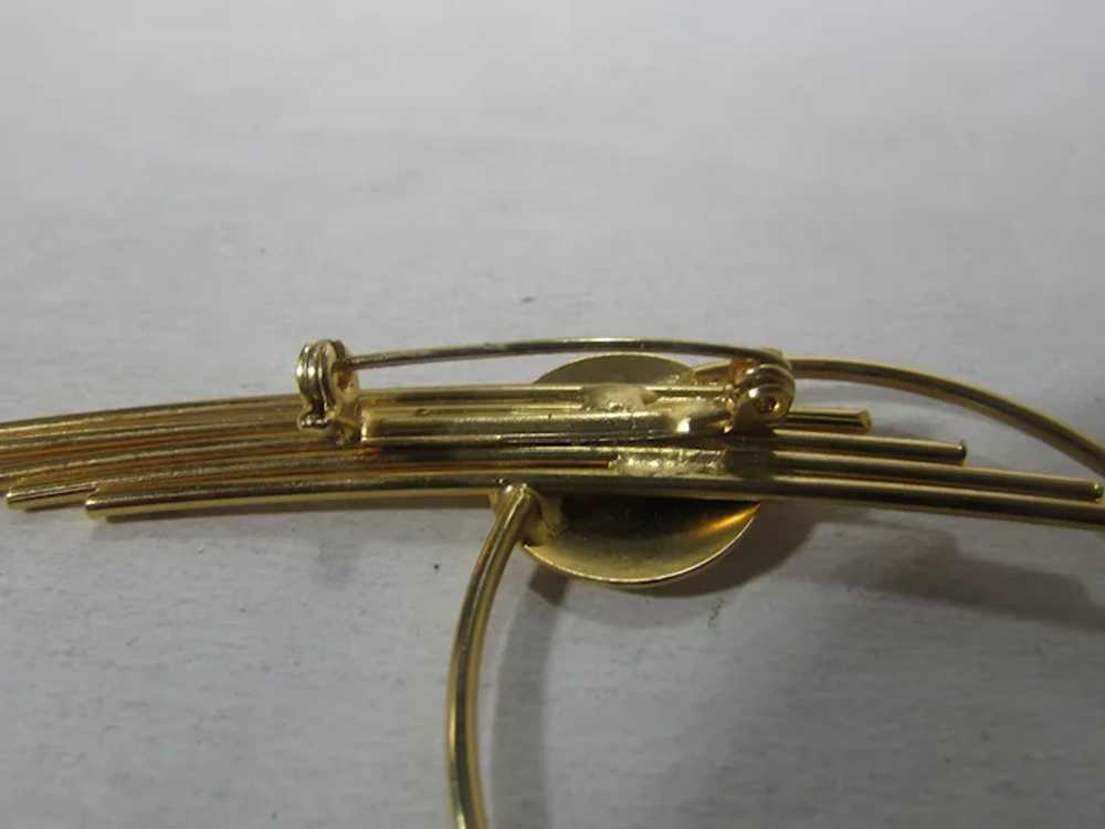 Mid-Century Modern Gold Tone Pin In Futurist Desi… - image 8