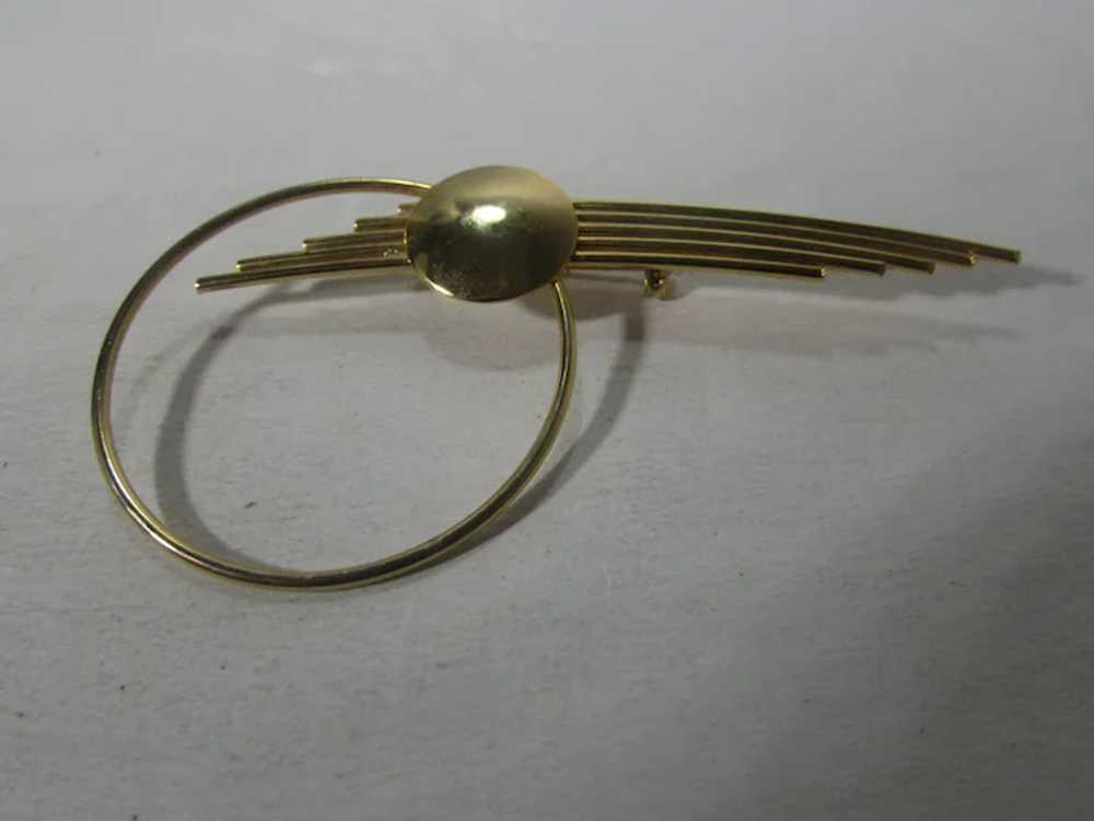 Mid-Century Modern Gold Tone Pin In Futurist Desi… - image 9