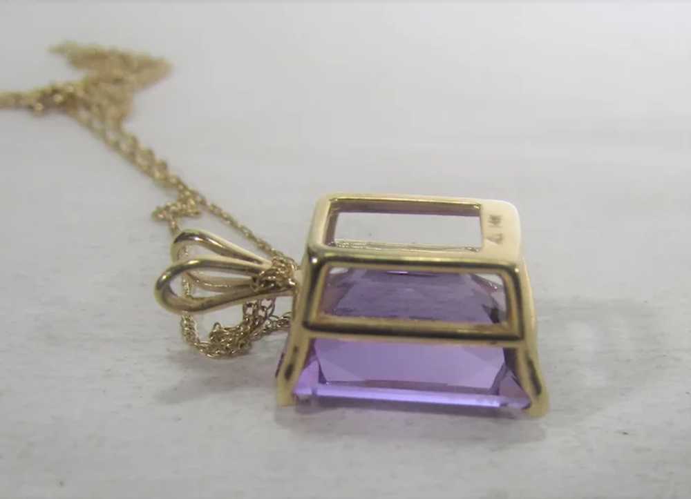 14 Karat Yellow Gold Amethyst Pendant on a 14 Kar… - image 11