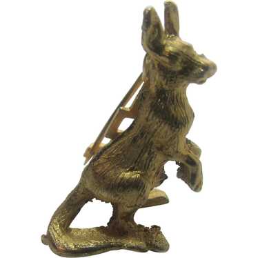 Vintage Petite Gold Tone Kangaroo Pin