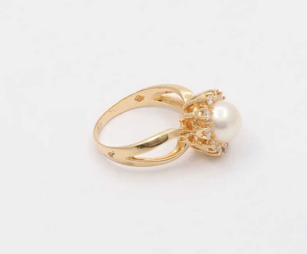 Mikimoto Vintage Pearl Diamonds 14K Yellow Gold R… - image 7