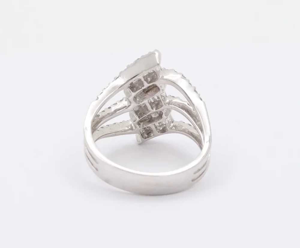 Vintage 18K White Gold Diamond Knuckle Ring - image 4