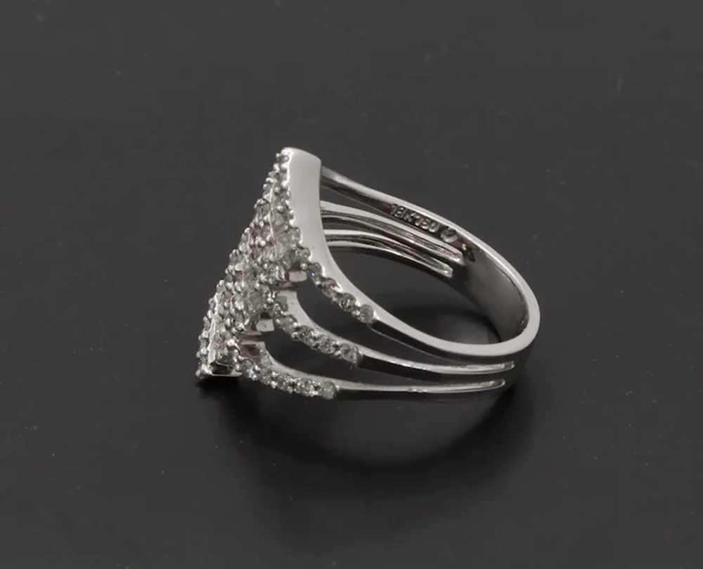 Vintage 18K White Gold Diamond Knuckle Ring - image 5